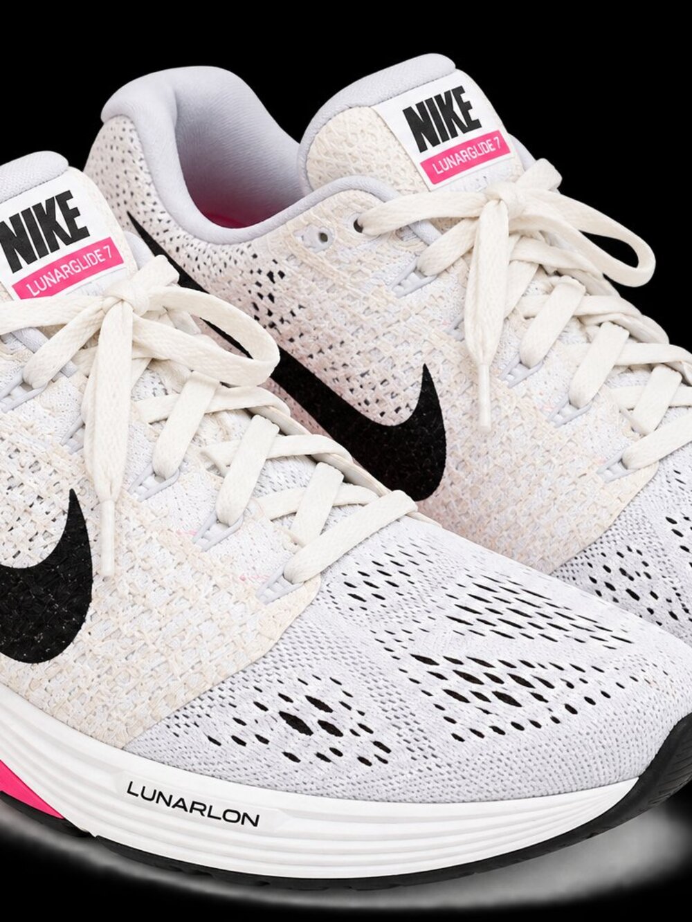 Nike LunarGlide 7 Women’s 7.5 Running Shoes White Pink 747356-106 Lunarlon